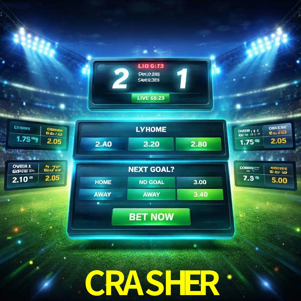 Vista de apuestas en vivo CRASHER durante un partido en curso