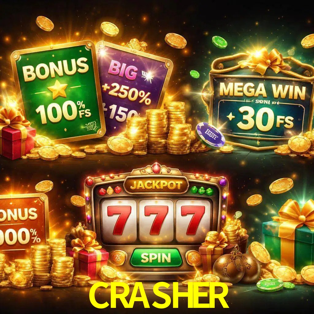 Tipos de bonos CRASHER incluyendo recompensas de bienvenida y promociones continuas